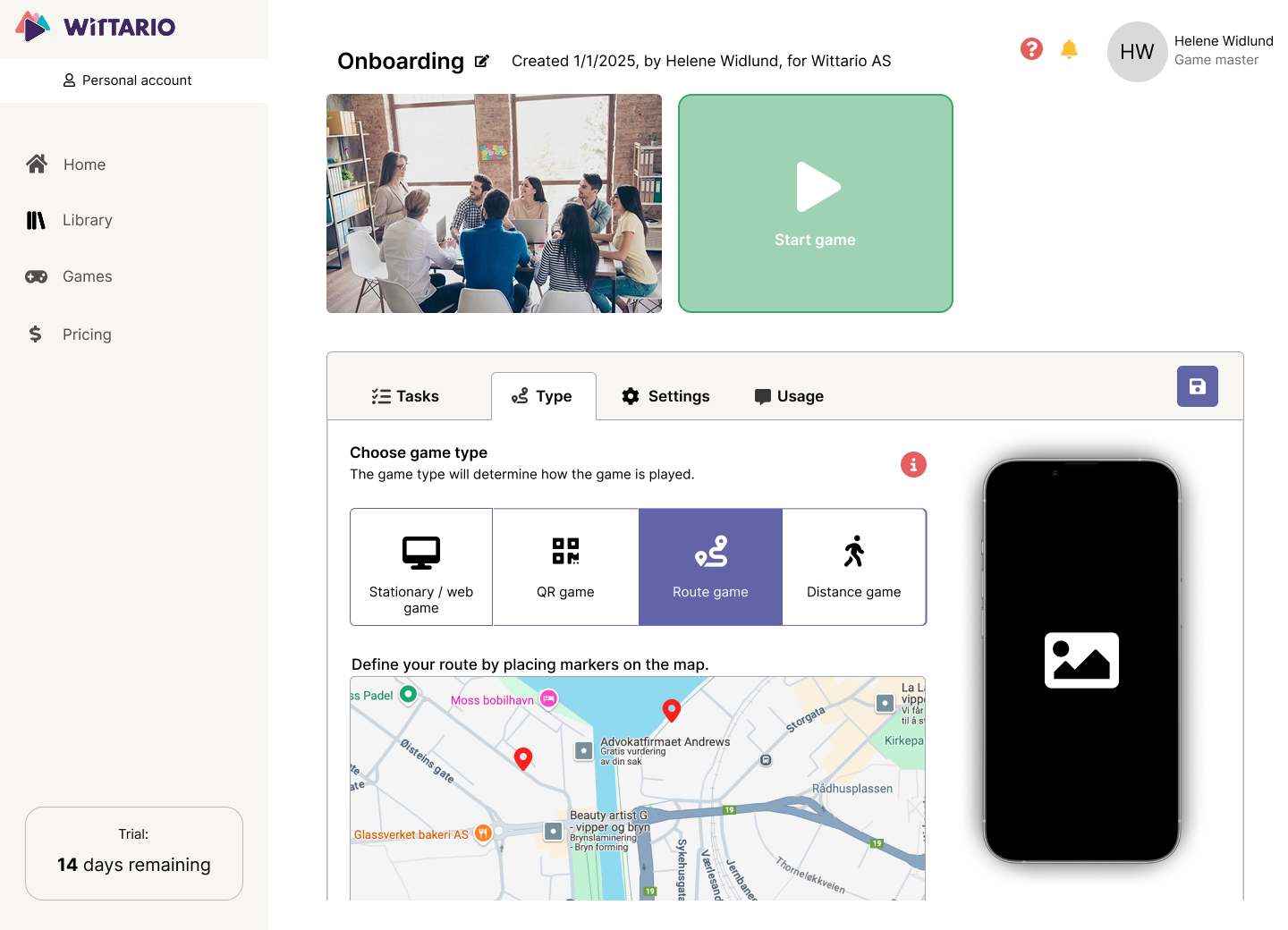 Screenshot of project screen 2